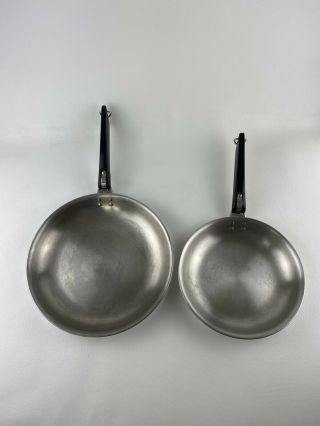 Vtg Farberware Stainless Steel Aluminum Clad 2 Set Pans With Handle Made In Usa