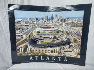 Atlanta Braves Fulton County Stadium And Turner Field First Game Poster 3/29/97