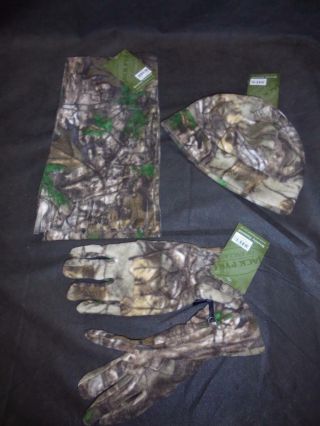 Jack Pyke Tree Camouflage Cold Weather Fleece 3 Piece Set - Hat Scarf & Gloves