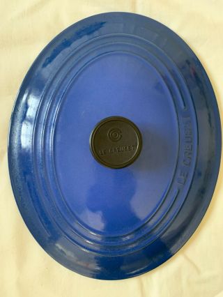 Le Creuset Enamel Cast Iron 6 3/4 Qt Oval Replacement Lid Only French Blue