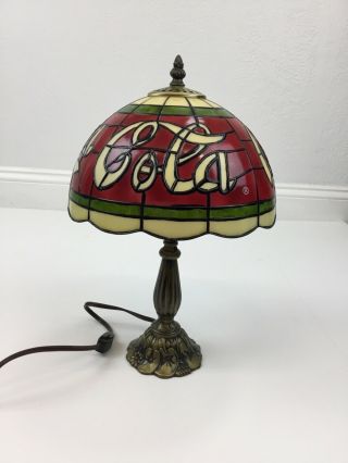 Coca - Cola Lamp “stained Glass” Tiffany Style Plastic Accent Lamp,  Windsor Bronze