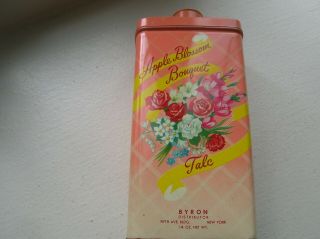 Vintage Apple Blossom Bouquet Talc Tin - Byron Distributor - York
