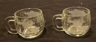 Vintage Nescafe Globe World Coffee Mugs Set Of 2