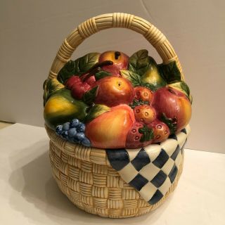 Certified International Corp Susan Winget Ceramic Fruit Basket Cookie Jar