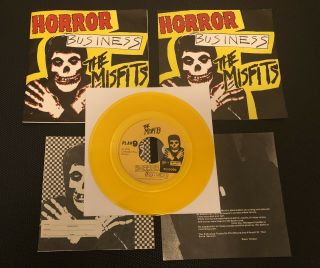 The Misfits - Horror Business 7” Usa Yellow Vinyl,  Inserts Plan9 1979