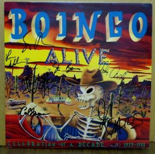 Oingo Boingo Alive 2 - Lp Gold Stamped Promo Fully Signed/autographed - Elfman