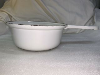 Le Creuset 22 White Enameled Cast Iron Sauce Pan Pot Made In France