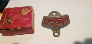 Old Coca - Cola Bottle Opener Solid Brass Wall Mount Made In U.  S.  A