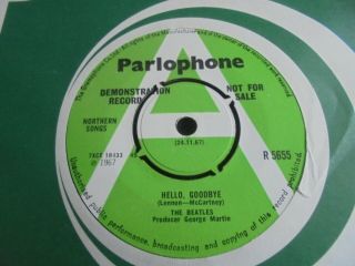 The Beatles ‎ - Hello Goodbye C/w I Am The Walrus 1967 Uk 45 Parlophone Demo Ex