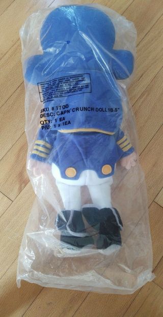 1992 CAP ' N Captain Crunch Plush Doll in BAG - Large Size 2