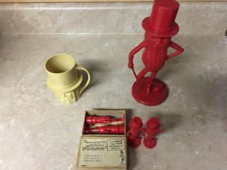 Vintage Planters,  Mr.  Peanut,  Penny Bank,  Cup,  Salt&Pepper Shaker (x2),  1 box 3