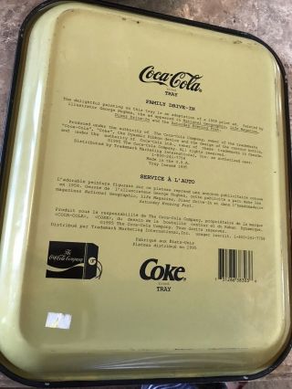 Rare Vintage 3 Vintage Coca Cola Metal Tray Coke Family Drive - in 1995 3