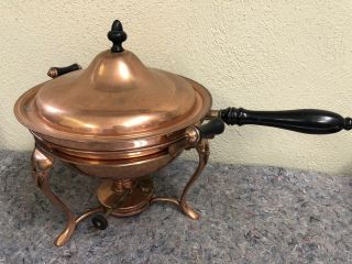 Antique S.  Sternau & Co.  Copper Chafing Dish - 1908 Patent - Complete