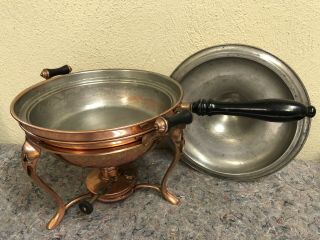 Antique S.  Sternau & Co.  Copper Chafing Dish - 1908 Patent - Complete 2