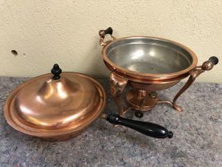 Antique S.  Sternau & Co.  Copper Chafing Dish - 1908 Patent - Complete 3