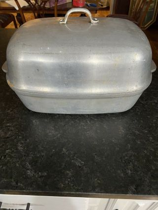 Vintage Thick Aluminum Roaster/roasting Pan With Lid - Haelth