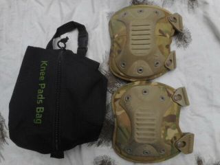 British Army Virtus Issue Mtp Multicam Poronxrd Combat Knee Pads & Storage Bag