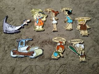 Set Of 8 Vintage Flintstones Rubber Fridge Magnets O 
