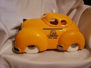 Cookie Jar City Cab Taxi Ny Jamestown China 15 " Euc Vintage