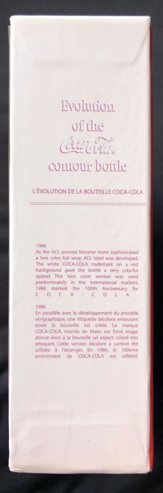 Coke 2006 Evolution of the Coca - Cola Contour Bottle 1899 - 1986 2