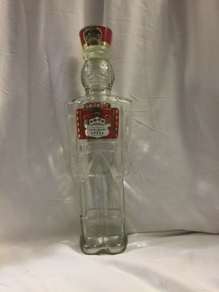 1997 Smirnoff Vodka - Vintage Collectible Toy Soldier Nutcracker Glass Bottle
