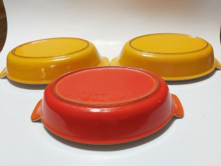 Vintage Le Creuset 20 Au Gratin Dishes Flame Orange And Yellow Set Of 3