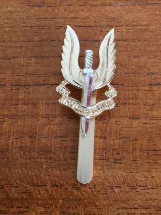 Staybrite Sas Special Air Service Cap Badge Anodised Aluminium Jr Gaunt London