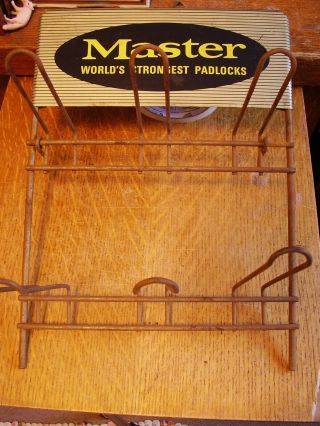 Vintage Master Lock Wall Sales Display,  Peg Board Mount,  Metal,  Cond.  Nr