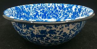 Granite Ware Enamelware Enamel Vintage 6 " Cereal Bowl Graniteware Cobalt Blue