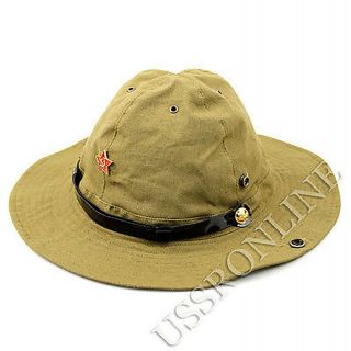 Russian Soviet Army Military Afghanistan War Uniform Panama Boonie Hat Cap,  Pins