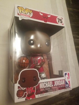 Funko Pop Nba 10” Action Figure / Chicago Bulls Red Jersey / Michael Jordan 75