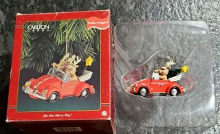 Carlton Cards Volkswagen Vw Beetle Reindeer Christmas Ornament On Our Merry Way