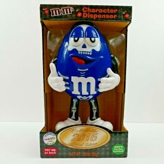 M&ms Happy Halloween Collectible Candy Dispenser Blue Skeleton No.  01351