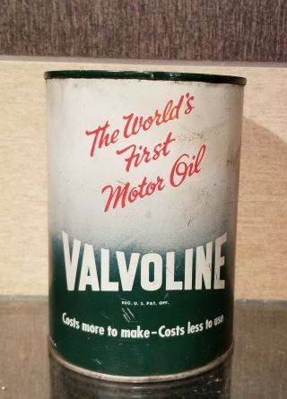 1950s Valvoline One Quart Motor Oil Tin Can Worlds First Motor Oil Freedom Pa