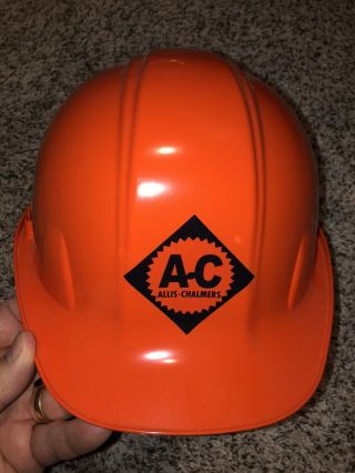Allis Chalmers Helmet Orange Ac Hard Hat Farm Equipment Collectible Construction