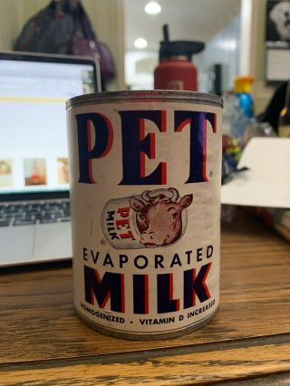 Vintage Pet Evaporated Milk Tin Can 13 / 14.  5 Oz