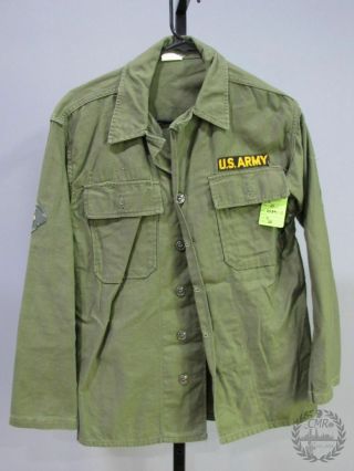 Vietnam Od Army Jacket With Patches Small