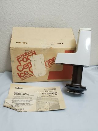 Vintage Nutone Built In Food Center Ice Crusher Attachment 281 Box Instructions
