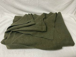 Army Blanket Olive Drab Green Heavy Wool Military Emergency Camping 76” X 57”