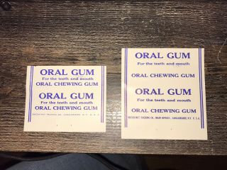 2 Rare Vintage 1933 Beechnut Oral Chewing Gum Wrappers