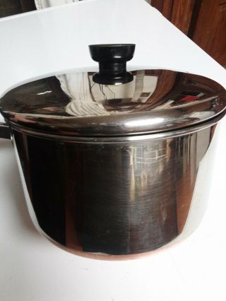 4 Qt Revere Ware 1801 Copper Clad Sauce Pan With Lid Clinton Illinois 1988