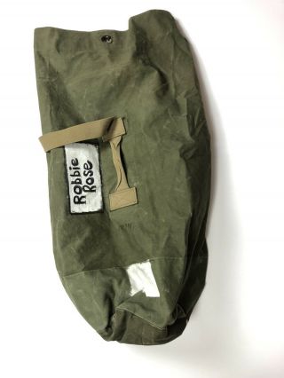 Vintage Military Duffel Bag Us Army Canvas Od Green