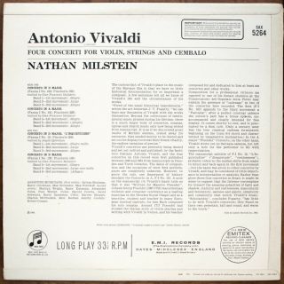 NATHAN MILSTEIN / VIVALDI Four Concerti For Violin COLUMBIA SAX 5264 47/45 ED1 2