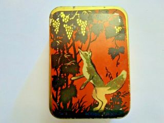 Vintage Candy Tin Box " The Fox And The Grapes " Ussr