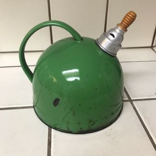 Vintage Green Enamel Tea Kettle/pot With Whistler Shabby Chic