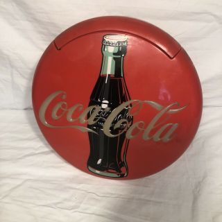 Vintage Coca Cola 12 " Round Lighted Red Button Telephone Wall/table Top Phone