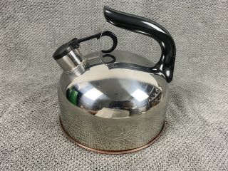 Vintage Revere Ware Copper Bottom Whistling Tea Kettle