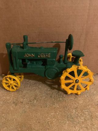Vintage John Deere Cast Iron Tractor With Cast Iron Wheels