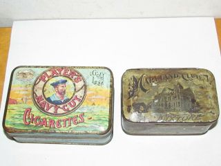 Vintage Maryland Club & Players Navy Cut Tobacco Cigarettes Advertising Tins