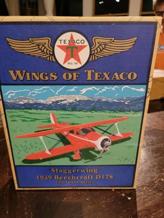 Ertl Wings Of Texaco Staggerwing 1939 Beechcraft D17s Die Cast Coin Bank 12